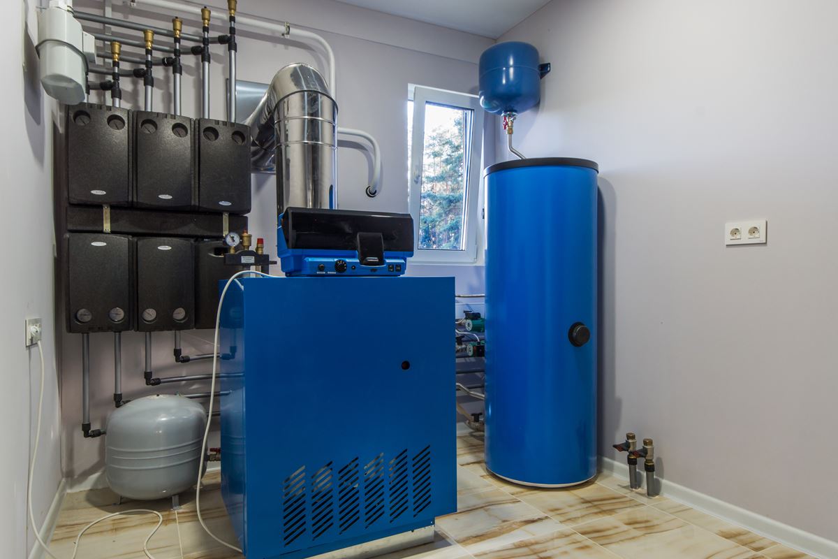 new blue boiler and blue furnace after boiler and furnace installation chicago by page boiler